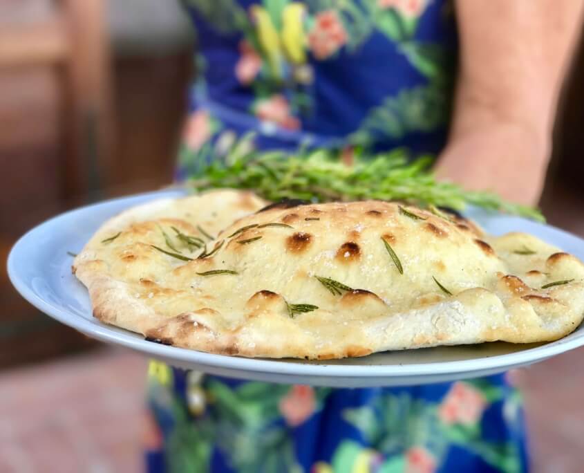 Pizza Night - freshly baked foccacia with rosemary